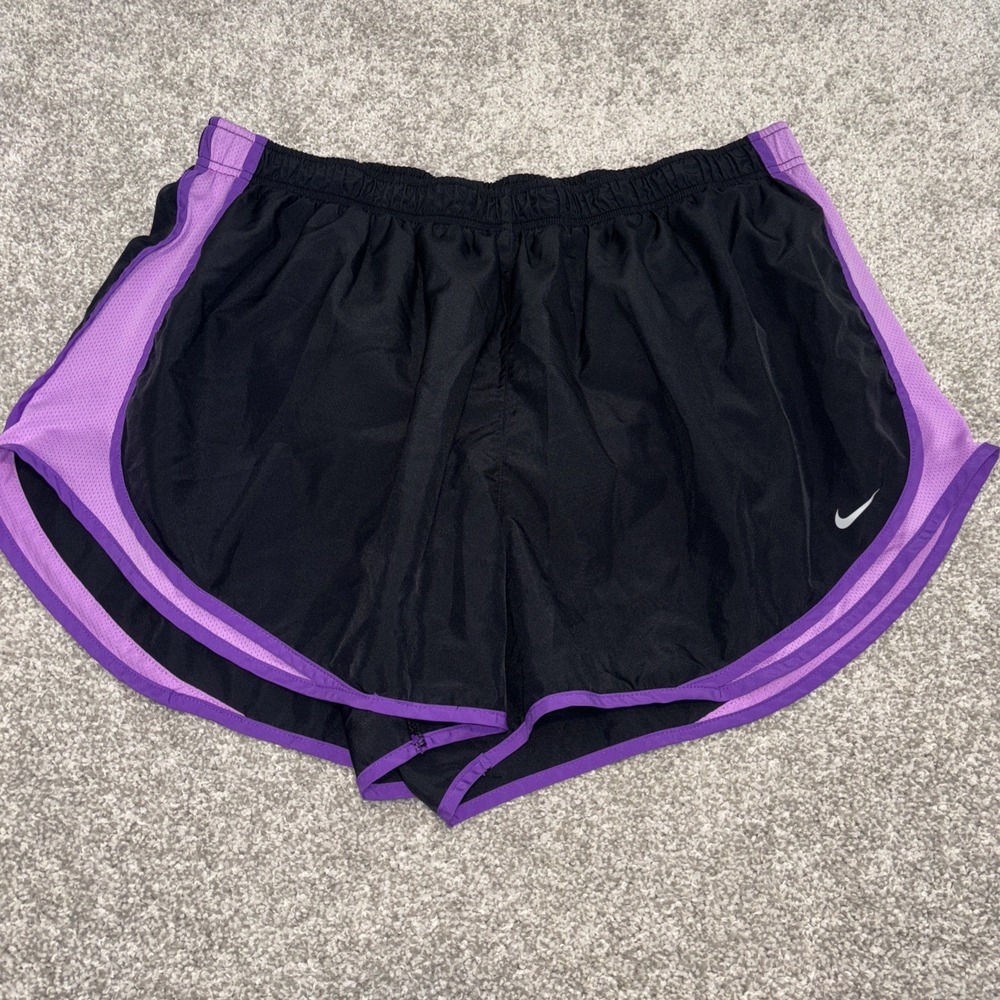 Nike Black and Purple Athletic Shorts
